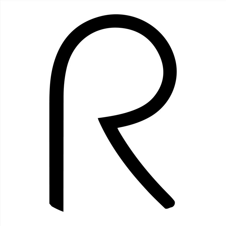Vector black silhouette logo design of the letter r with a white background logotype vector illustration