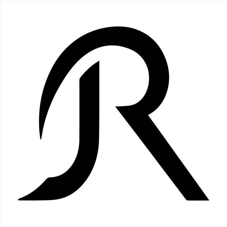 Vector black silhouette logo design of the letter r with a white background logotype vector illustration
