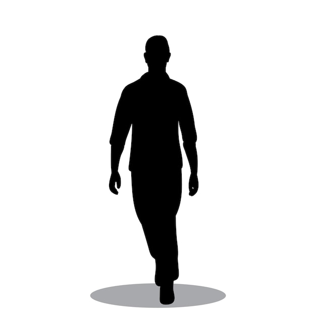 Black silhouette man comes with shadow