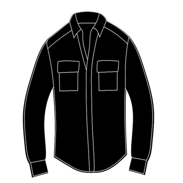 Black silhouette of a man's shirt