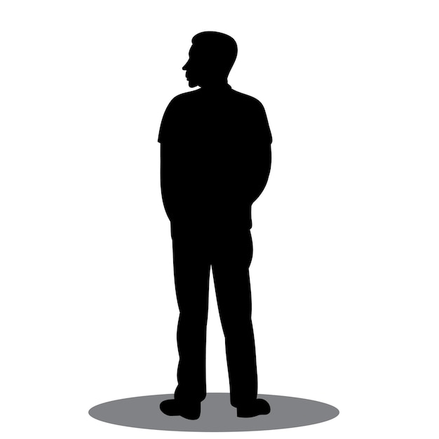 Vector black silhouette man