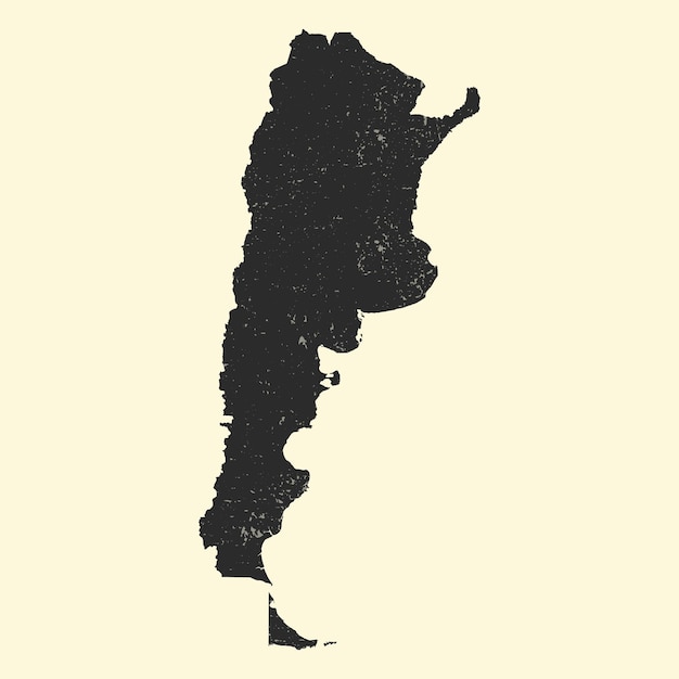 Black silhouette map of the country Argentina