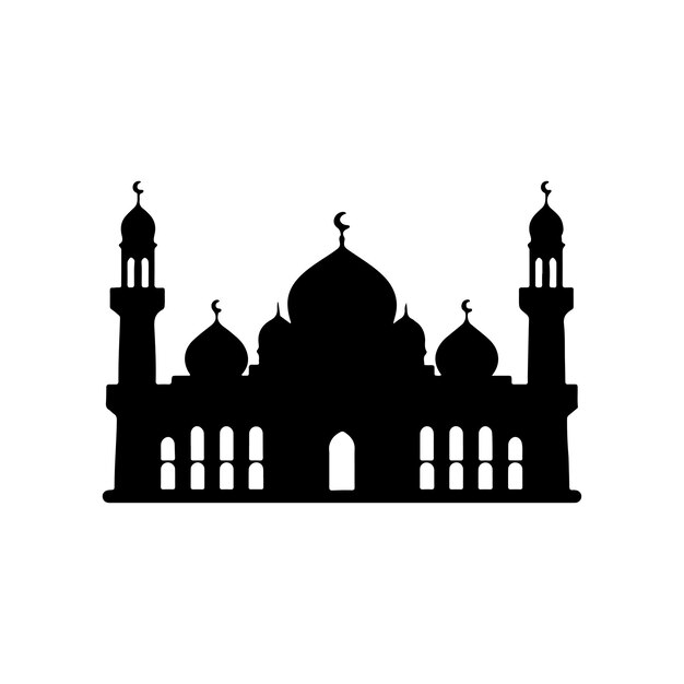 Vector black silhouette of a mosque