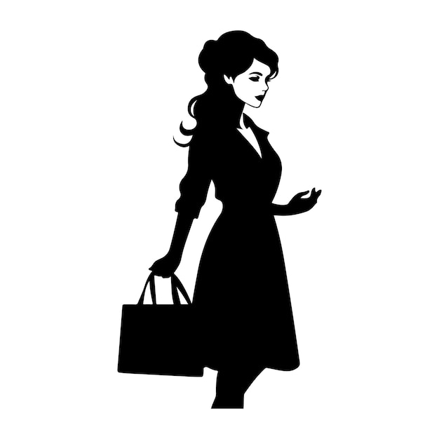 Black silhouette of Nurse with a medical bag