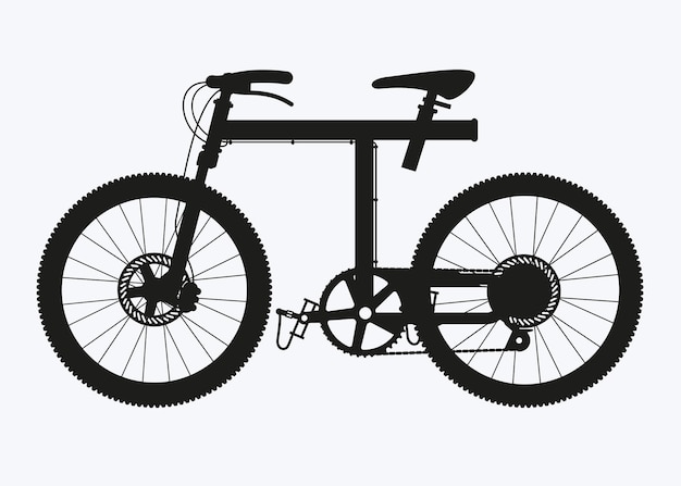 Вектор Черный силуэт велосипеда или силуэт велосипеда