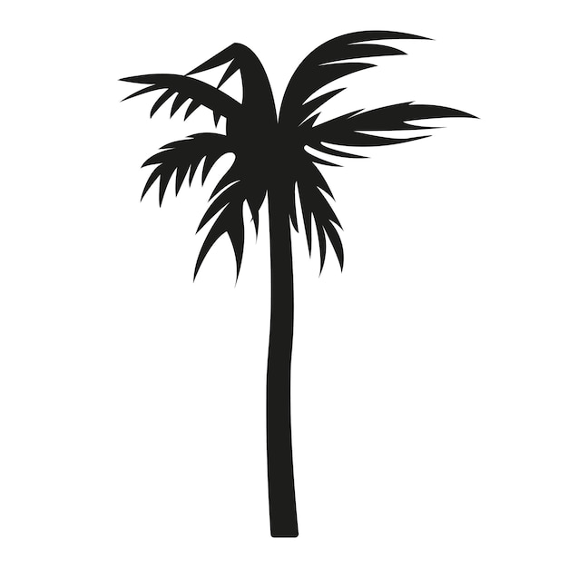 Black silhouette of a palm tree tropical tree botany beach jungle or oasis sticker for the interior