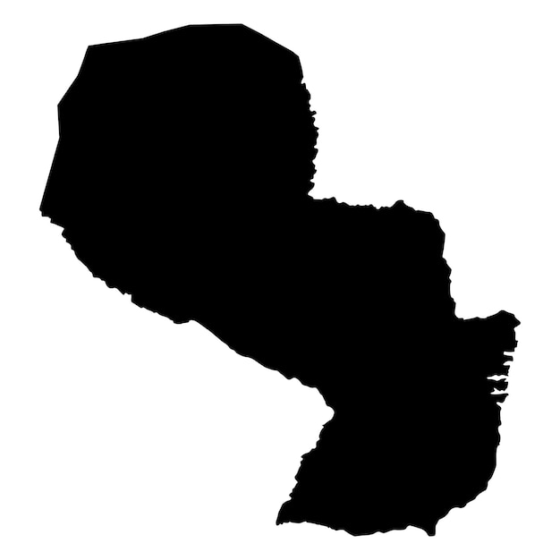 black silhouette of a paraguay country land map