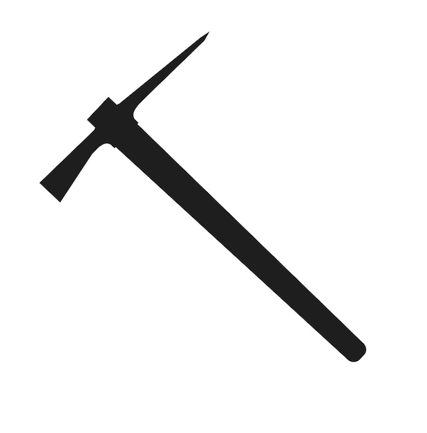 Vettore siluetta nera dell'icona di piccone vettore sagoma di piccone