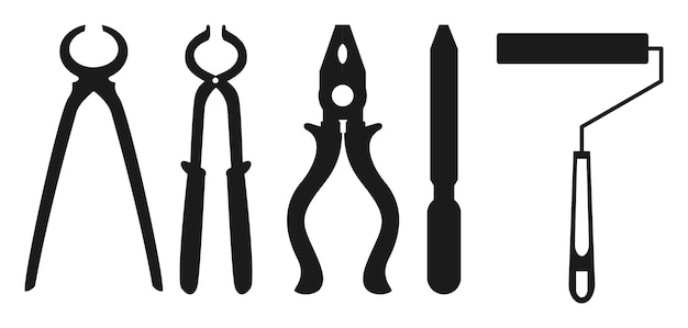 Black silhouette of pliers icon pliers silhouette