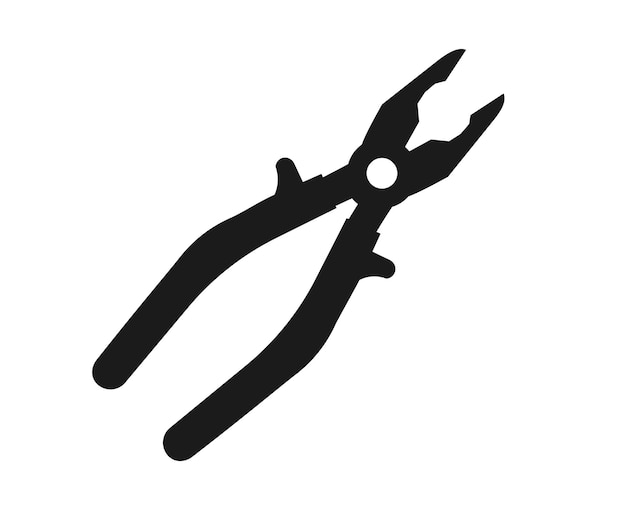 Black silhouette of pliers icon pliers silhouette