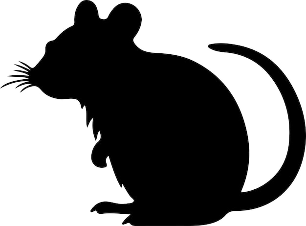 Vector a black silhouette of a rhino with a tail and tail