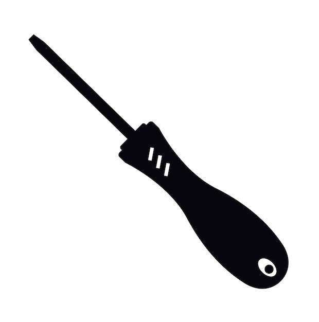 Black silhouette of Screwdriver Detail and Simple chisel Icon