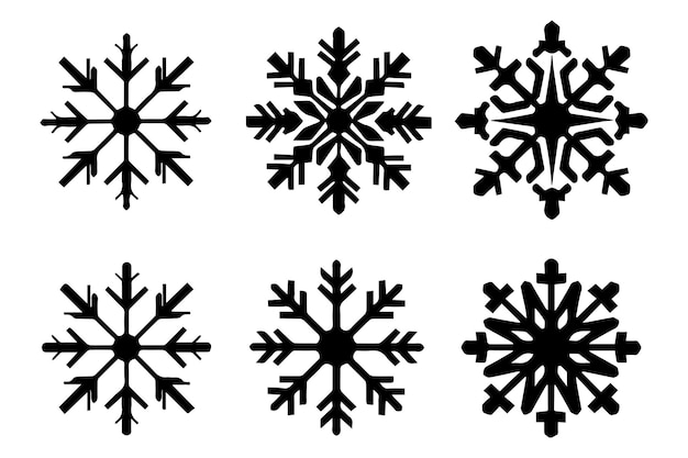black silhouette snowflake vector designe