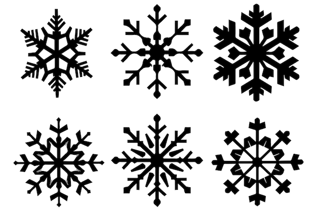 black silhouette snowflake vector designe