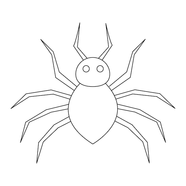 Vector black silhouette of spider isolated on white background. vector illustration.