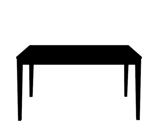 black silhouette table icon