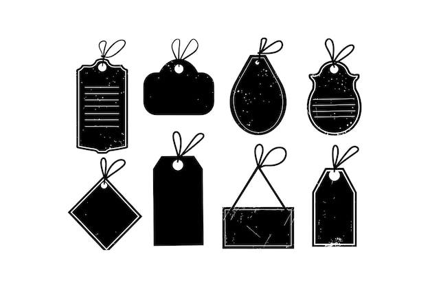 Black Silhouette Tags and Labels Collection Vector illustration design