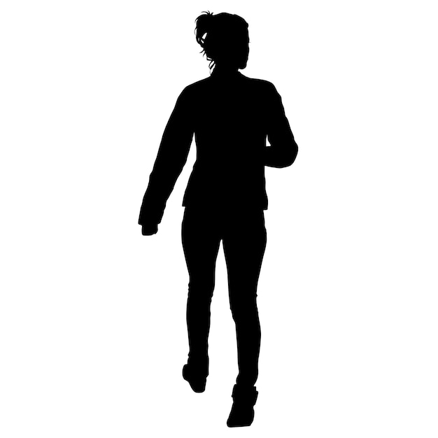 Premium Vector | Black silhouette woman standing people on white background