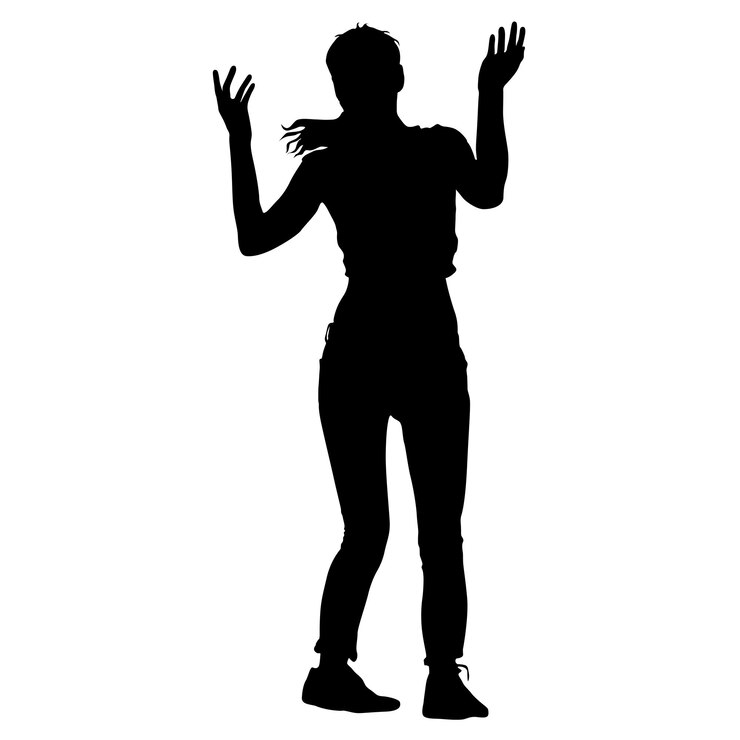 Vector black silhouettes of beautiful woman on white background vector illustration