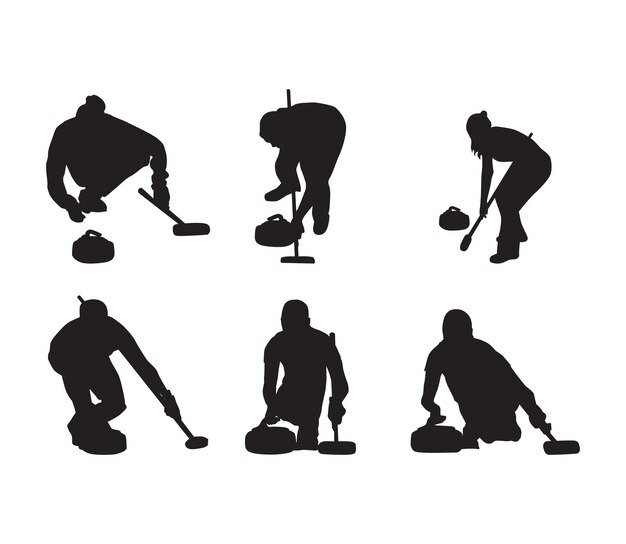 Black Silhouettes of Curlers