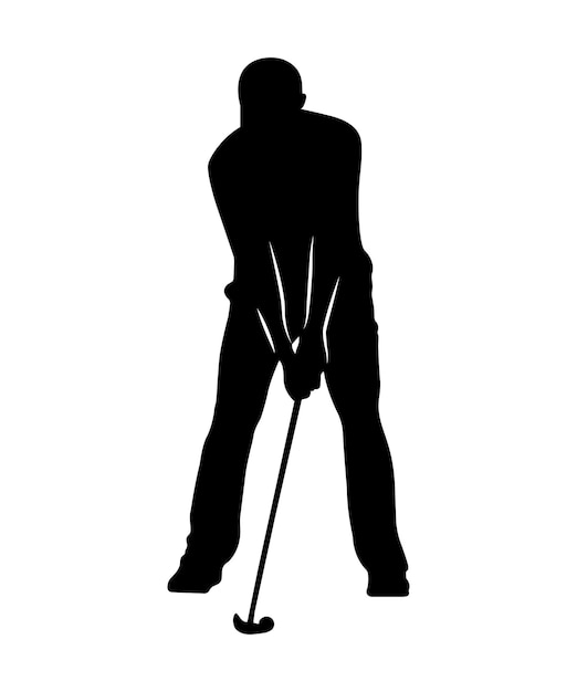 Vector black silhouettes golf