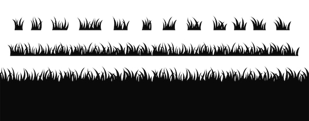 Black silhouettes of grass vector