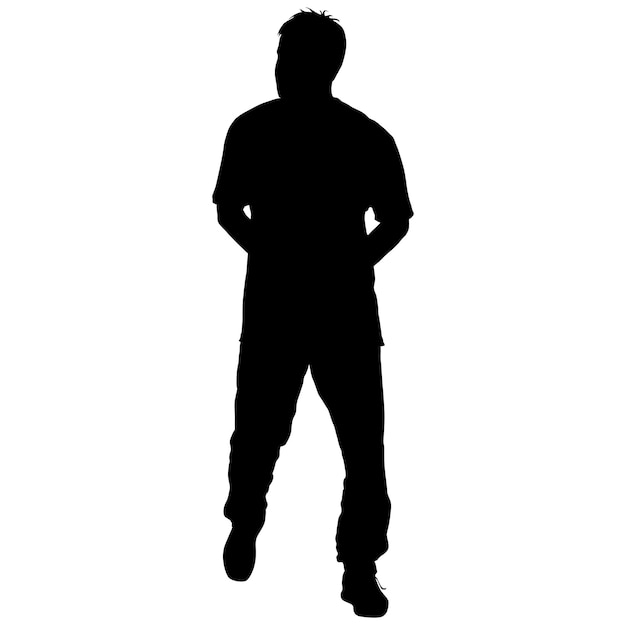 Black silhouettes man on white background Vector illustration