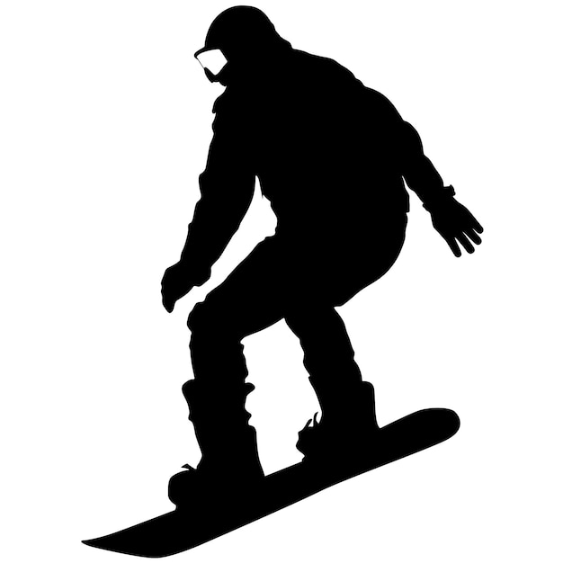 Black silhouettes snowboarders on white background Vector illu