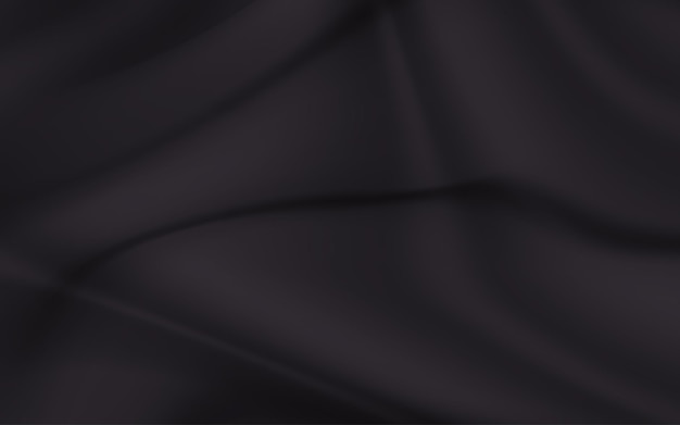 Vector black silk fabric texture background