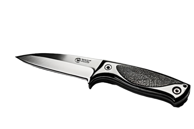 Vector a black and silver knife with the word quot w quot on it