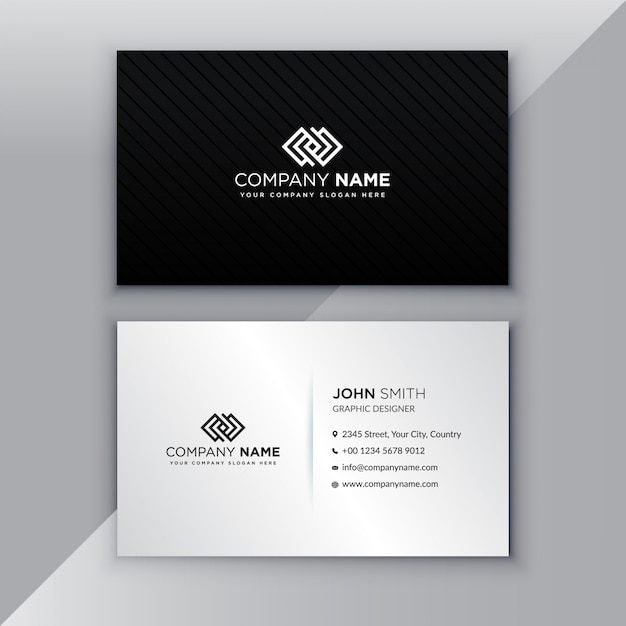 Black and silver minimalist business card