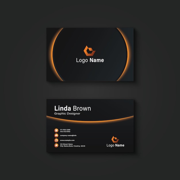 Black simple corporate identity business card template