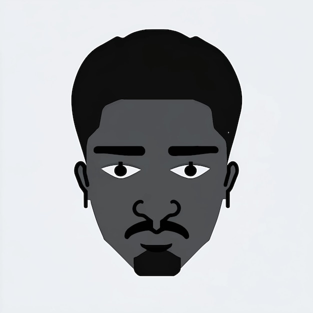 Vector black skin man face head icon vector illustration