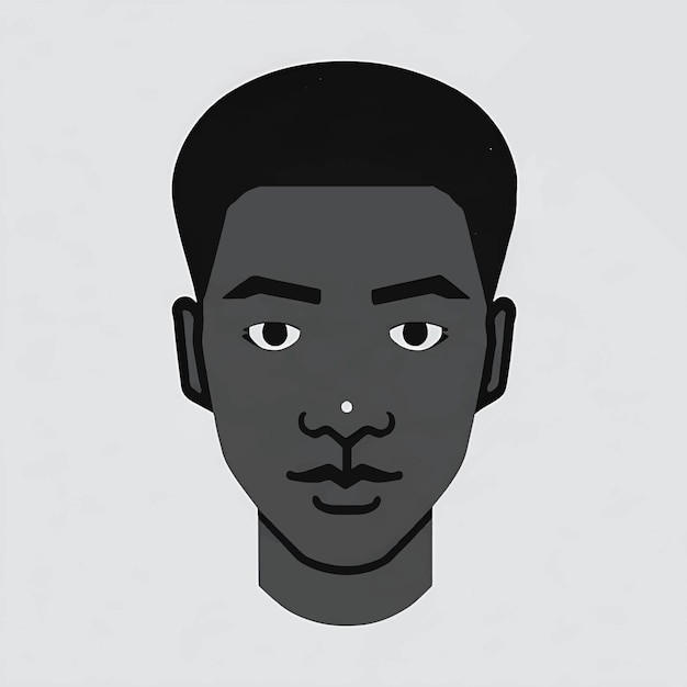 Black skin man face head icon vector illustration