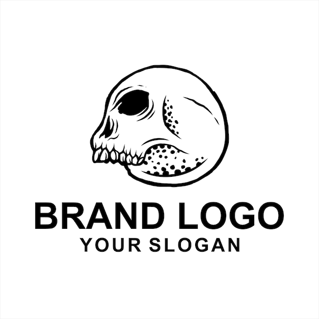 Vector black skull cyclops logo vector