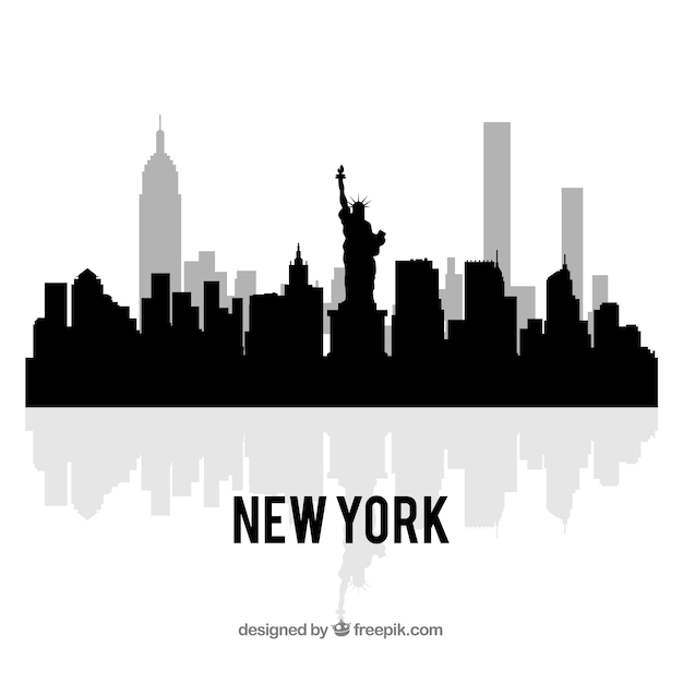 Black skyline of new york