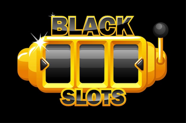 Slot machine nera, modello di gioco d'azzardo per i giochi dell'interfaccia utente