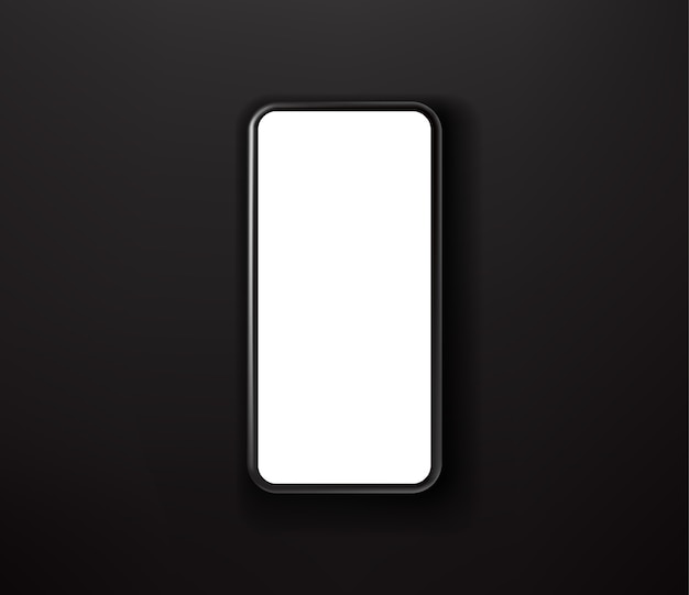 Black smartphone on black background