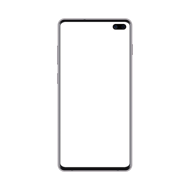 Vector black smartphone mockup with blank screen.