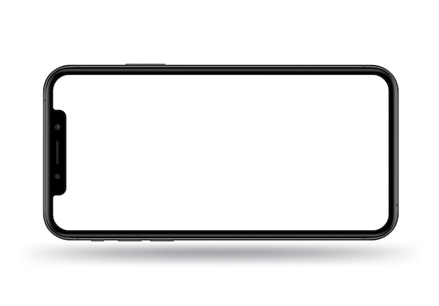 Vector black smartphone transparent screen.