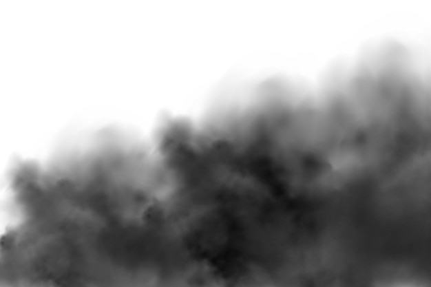 Vector black smoke cloud