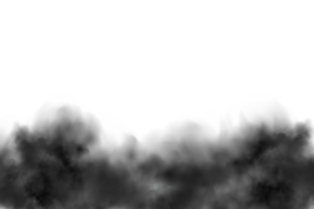 Vettore nuvole di fumo nero fabbrica di smog industriale o inquinamento atmosferico ambientale di piante isolato su un briciolo