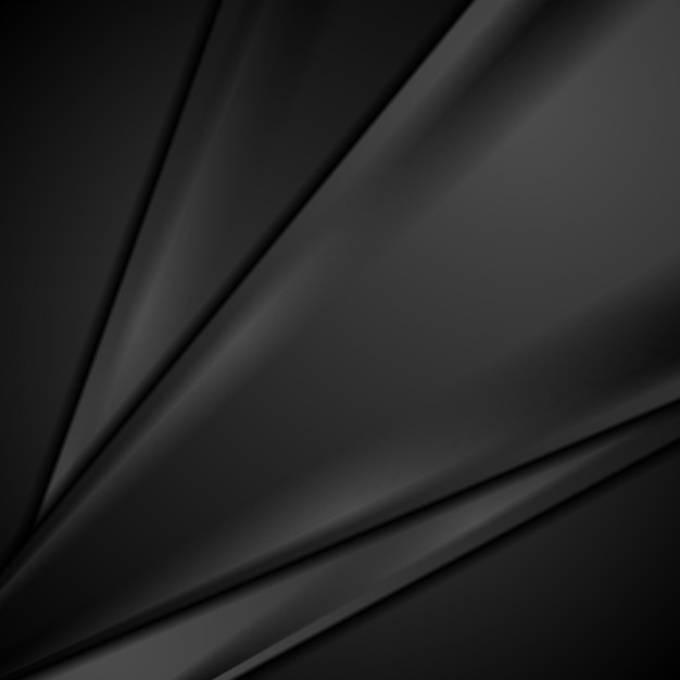 Black smooth stripes abstract minimal corporate background Dark modern vector design