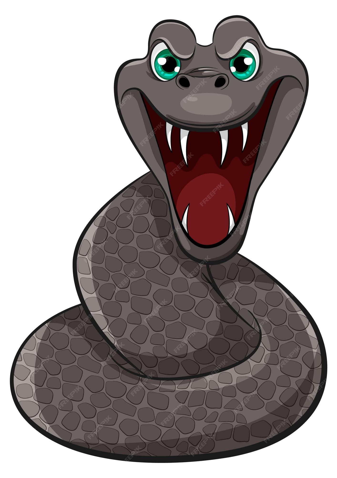 Premium Vector | Black snake biting