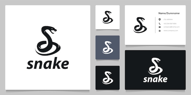 Black snake kracht van cobra logo design eenvoudig minimalistisch