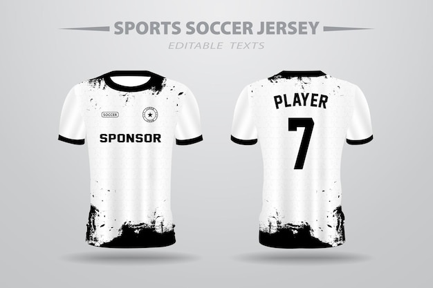 Black Soccer Football Jersey Design for printing