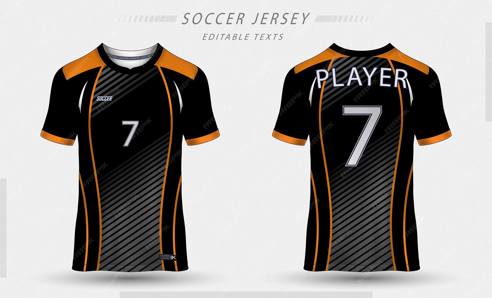 Premium Vector | Black soccer jersey