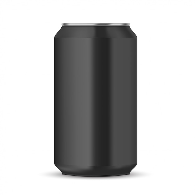 Vector black soda can