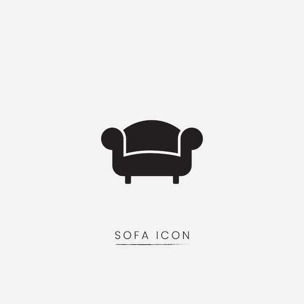 black sofa icon simple and clean