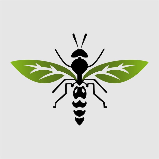 Black soldier fly vector logo ontwerp